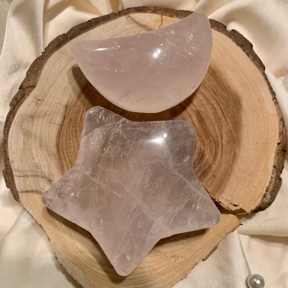 Rose Quartz Moon & Star Stones